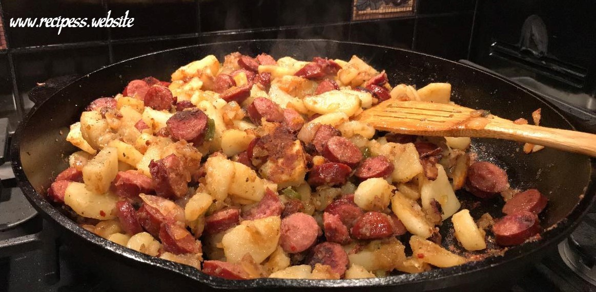 FRIED POTATOES ONIONS AND SMOKE POLISH SAUSAGE Recipes Website